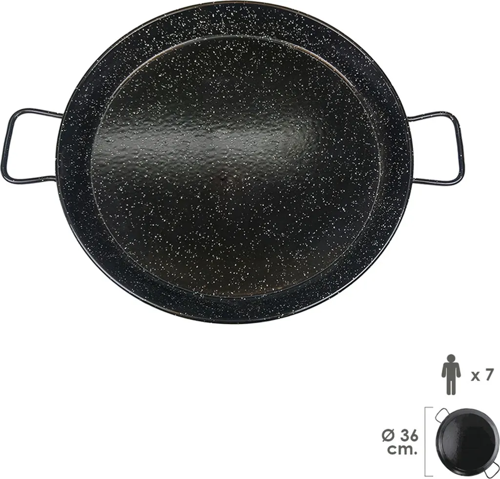 Garcima Enamelled Valencian paella pan for 7 people / 36 cm.