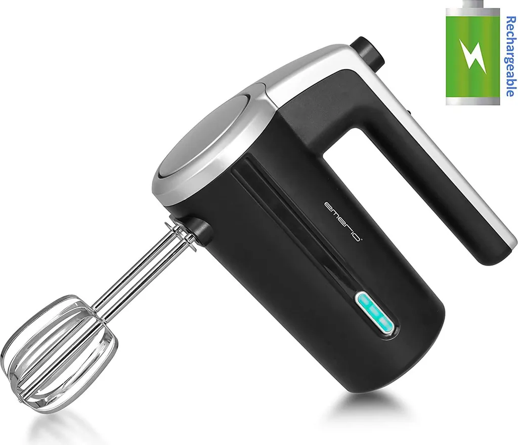 Emerio hand mixer, 3 speeds, reverse function, cordless, black