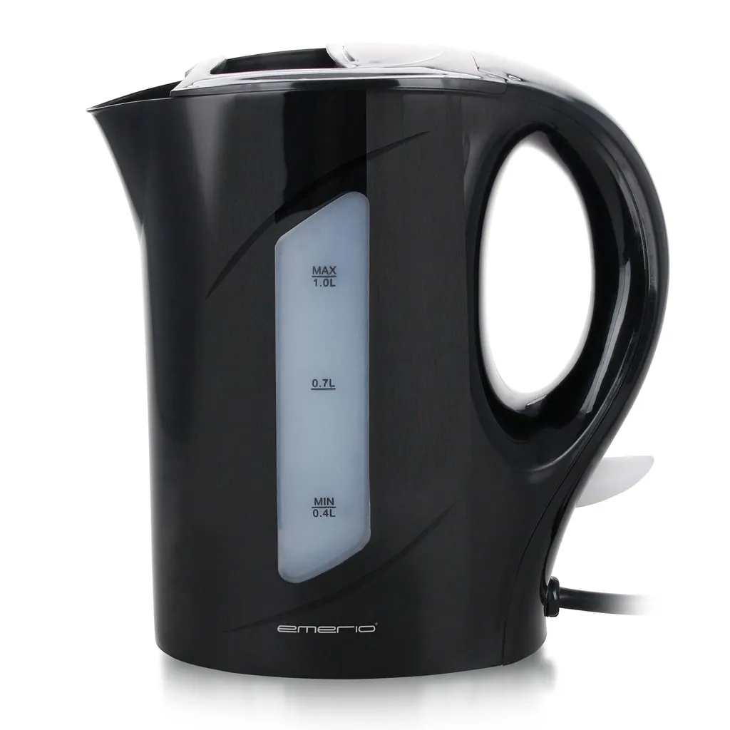 Emerio Kettle 1 Liter – Overheating Protection – Automatic Shut-Off – Water Level Indicator – 900 W – WK-121616.1 - Black