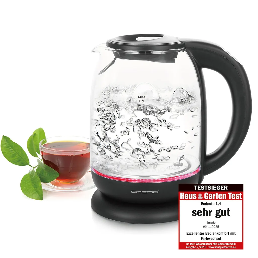 Emerio Kettle with Temperature Control 1.7 Liters – LED Lighting – 2200W – WK-119255.5