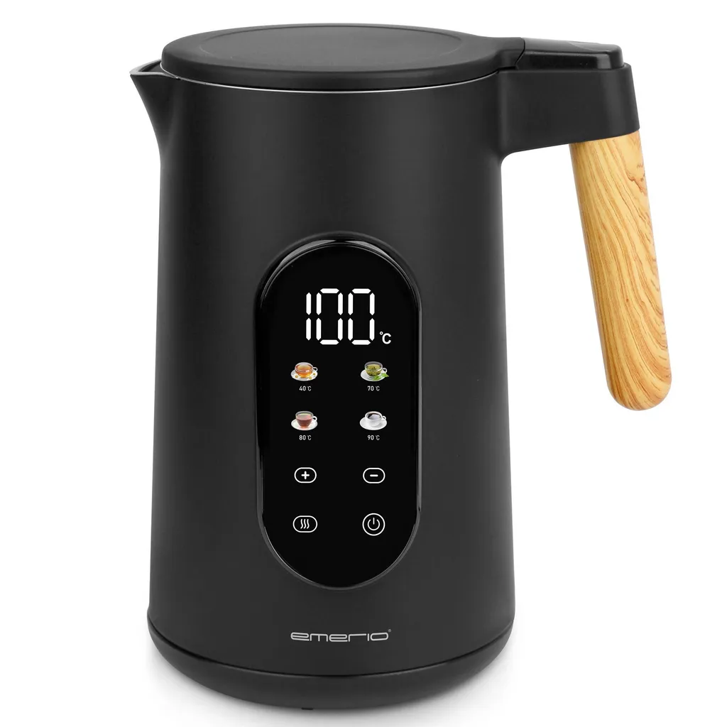 Emerio Kettle with Temperature Control, 1.7 Liters – Touch Control and 360° Swivel Base – Keep Warm Function – 2200 W – Retro – WK-132230