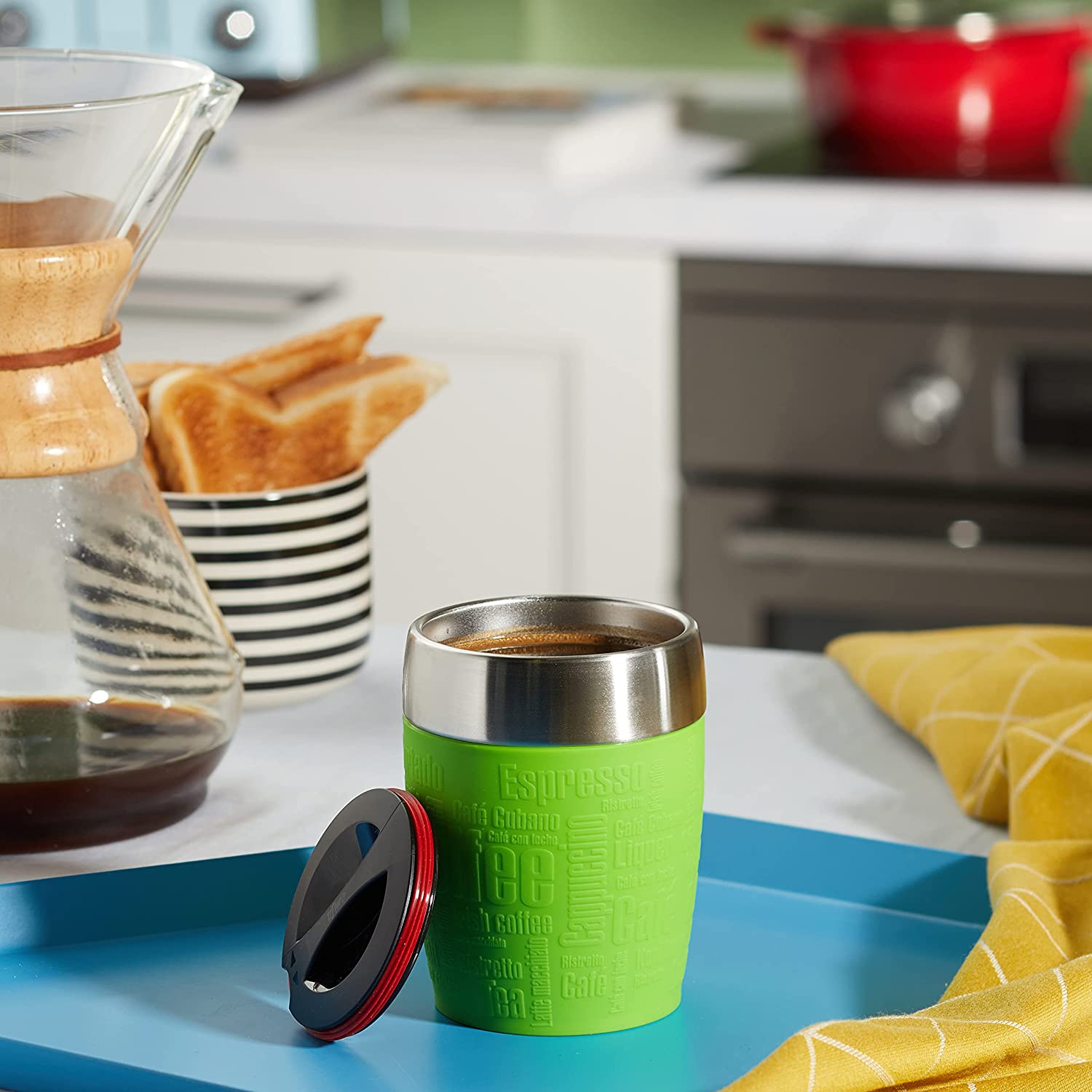 Emsa 514517 Insulated Drinking Cup - Enjoy while on the Move, 9 x 8 x 11 cm, lime
