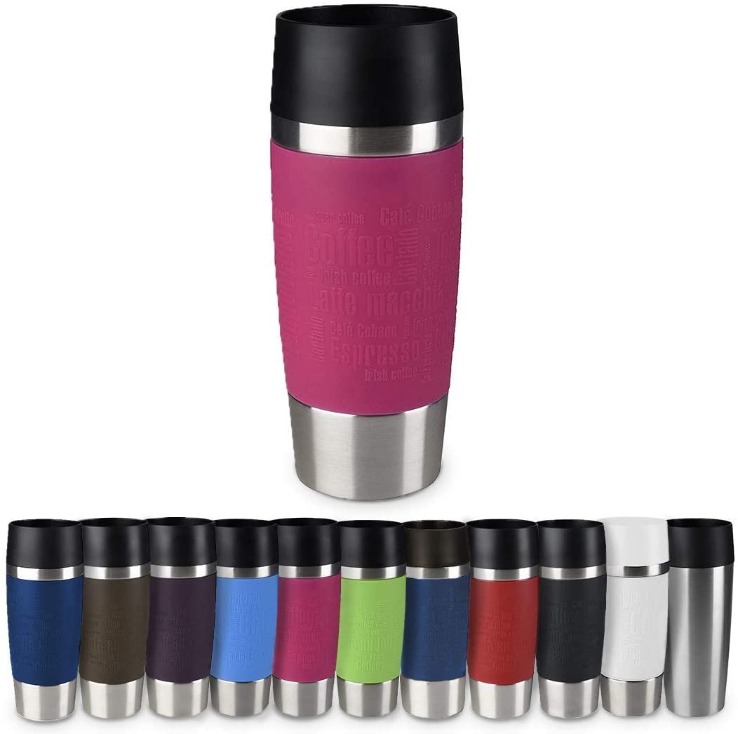 Emsa 515618 insulating cup (Enjoy Mobile, 500ml, Quick Press-sluiting, Reismok Grande) Blauw