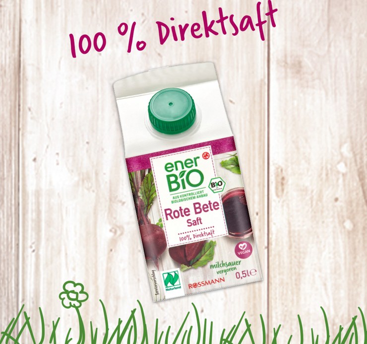 enerBiO Organic Beetroot Juice, lactic acid fermented, 100% direct juice, vegan, 500 ml