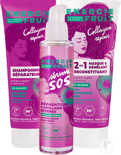 ENERGIE FRUIT Energy Fruit Set Collagen Shampoo 250ml + Mask and Conditioner 200ml + Serum 75ml