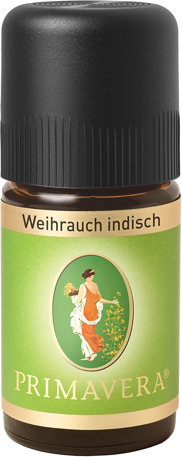 PRIMAVERA Incense Essential Oil Indian 6 x 5 ml - Aroma Oil, Fragrance Oil, Aromatherapy - Cleansing, Balancing - Vegan