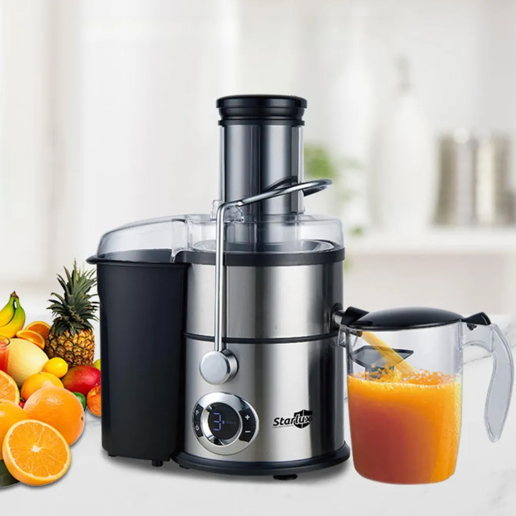 keepgogo Juicer, 900W electric juicer, 85 mm feed chute, five speed settings, including juice container