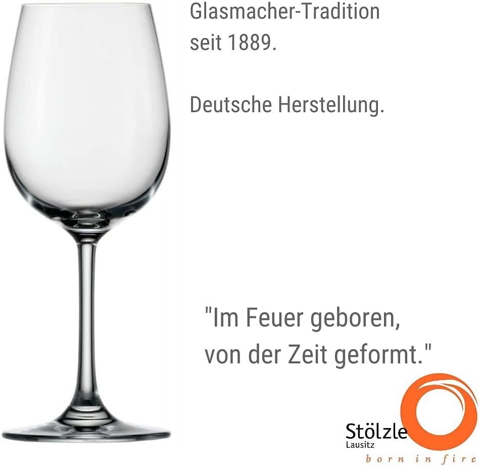 STÖLZLE LAUSITZ Weinland White Wine Glasses 290 ml I Set of 6 I Wine Glasses Dishwasher Safe I White Wine Glasses Set Shatterproof I Like Mouth-Blown I High-Q