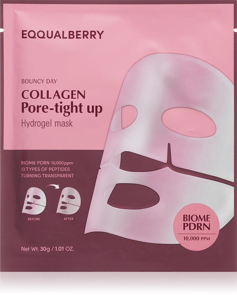 EQQUALBERRY Collagen Pore-Tight Up Hydrogel Mask Cell layer mask with firming effect and gel texture 30gm