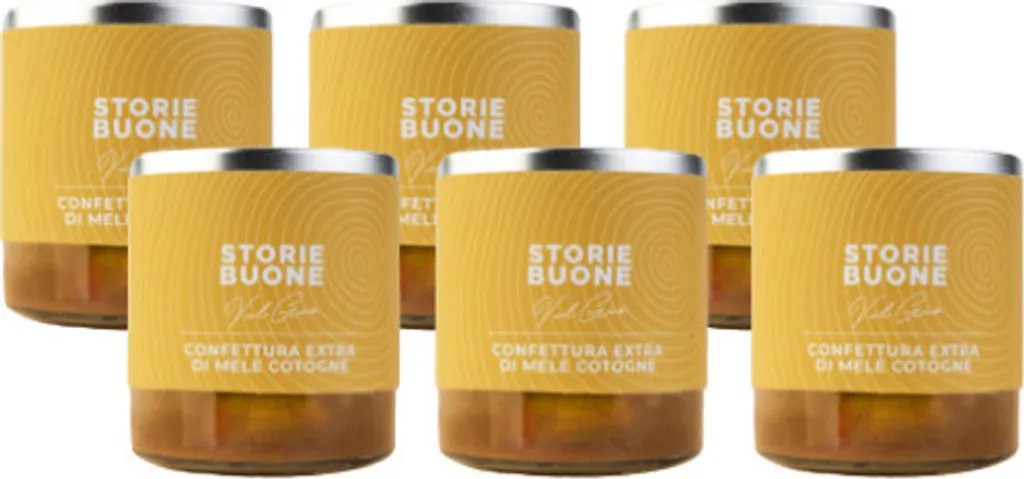 Win2Win Tech eQuince jam, apple jam, ideal desserts or healthy and natural breakfast with cane sugar, 6 jars 270 g, 6 x 270gr