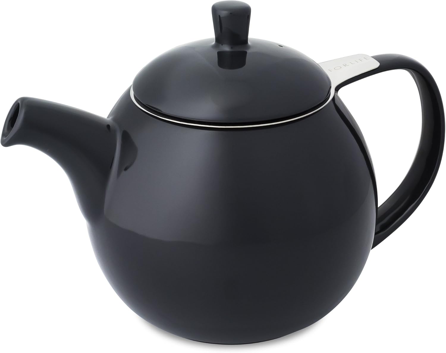 FORLIFE Curve Teapot with Infuser, 625 ml 24-Ounce / 710 ml Black Graph