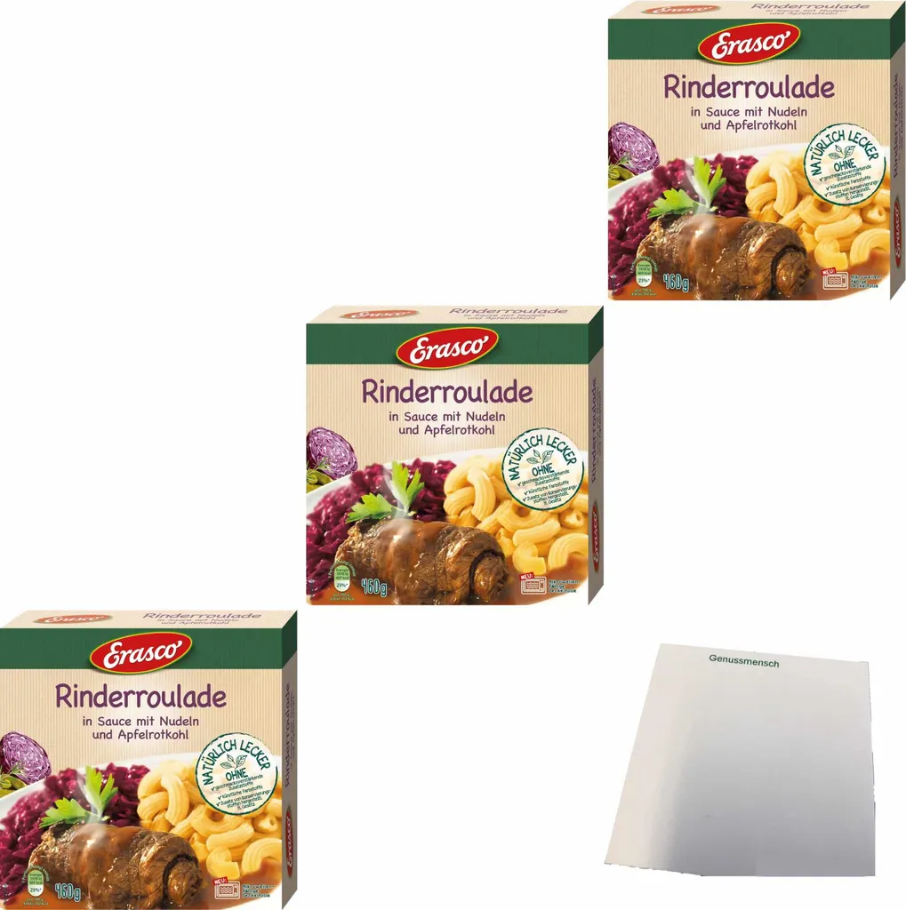 Erasco Beef Roulade Meal 3-pack (3 x 460g packs) + usy block 1392g