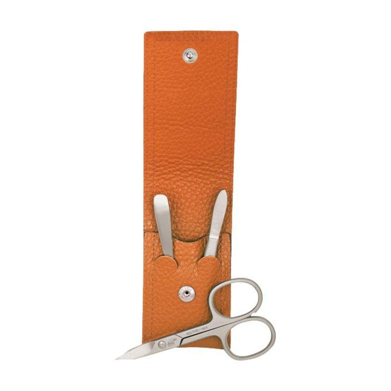 Erbe, Inox snap fastener case orange 3 St