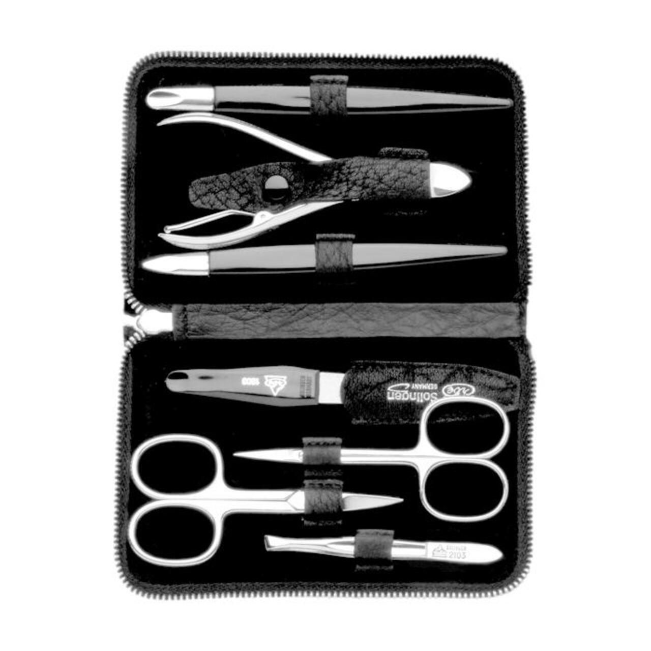Erbe, Reißverschluss-Etui Schrumpfleder, vernickelt 7 St