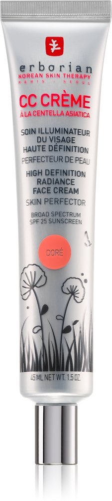 Erborian CC Crème Centella Asiatica brightening cream for a uniform skin color with SPF 25 bulk pack Farbton Doré 45 ml