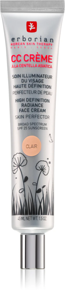 Erborian CC Crème Centella Asiatica brightening cream for a uniform skin color with SPF 25 bulk pack Farbton Doré 45 ml