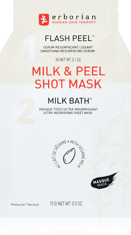 Erborian Milk & Peel smoothing fabric mask with nourishing effect