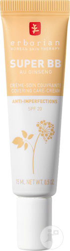 Erborian Super BB Au Ginseng Covering Anti-Blemish Cream Care SPF20 Nude Tube 15ml