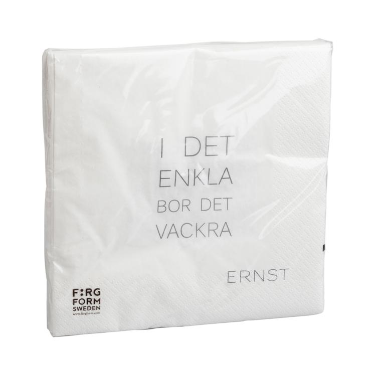 Ernst Napkin With Quote I Det Enkla