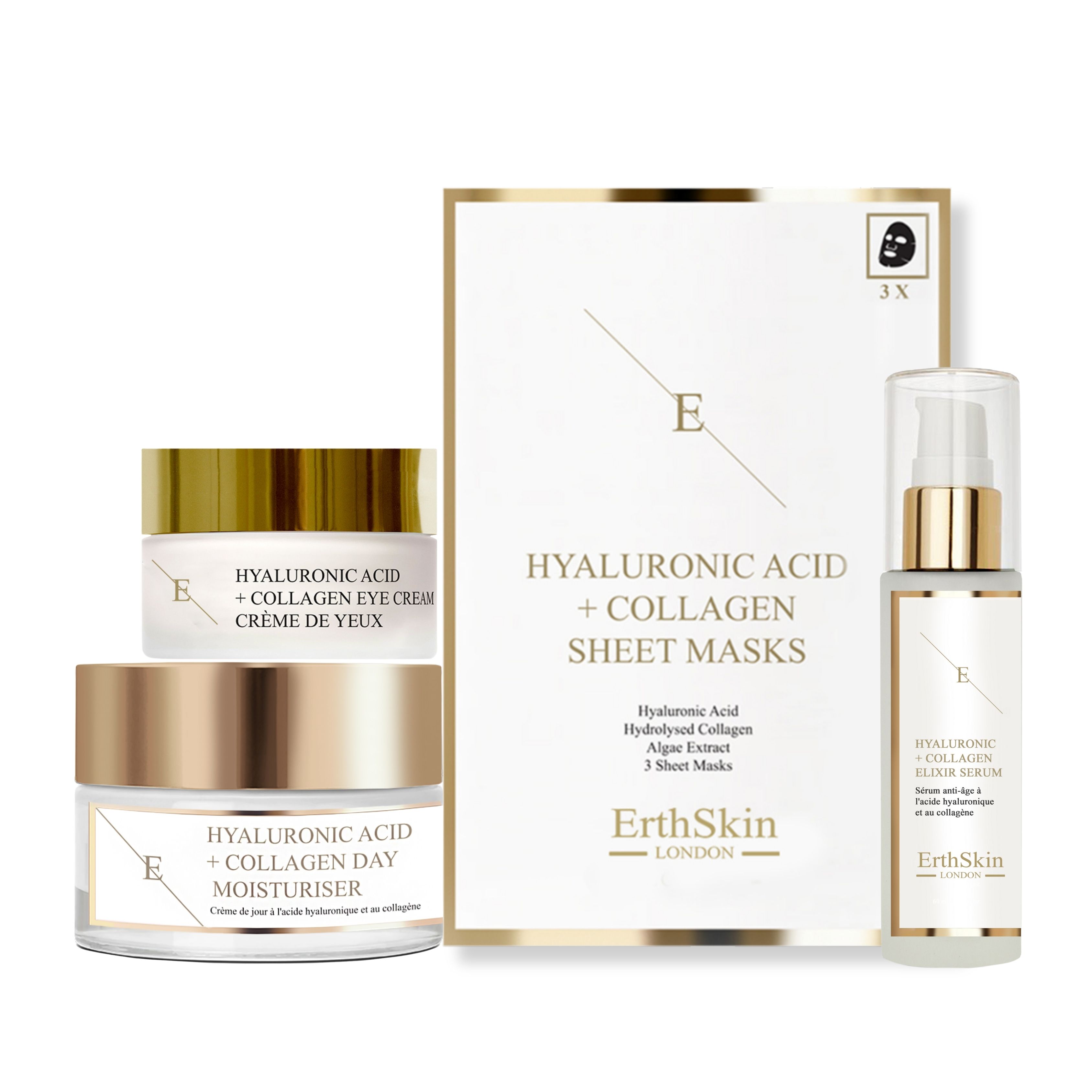 Erth skin london  Hyaluron Full Face  Anti-Aging Pflegeset 140 ml