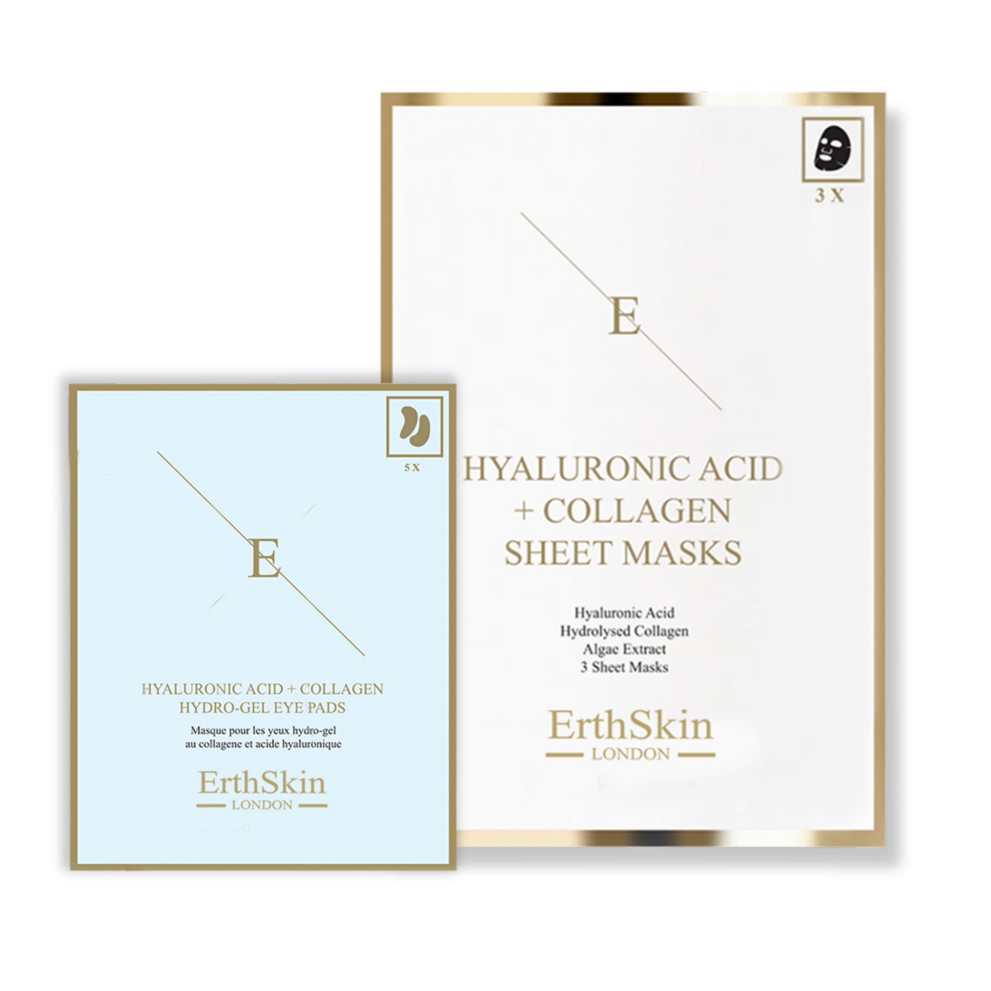 Erth skin london collagen mask + hydrogel eye pads set 4 Pc