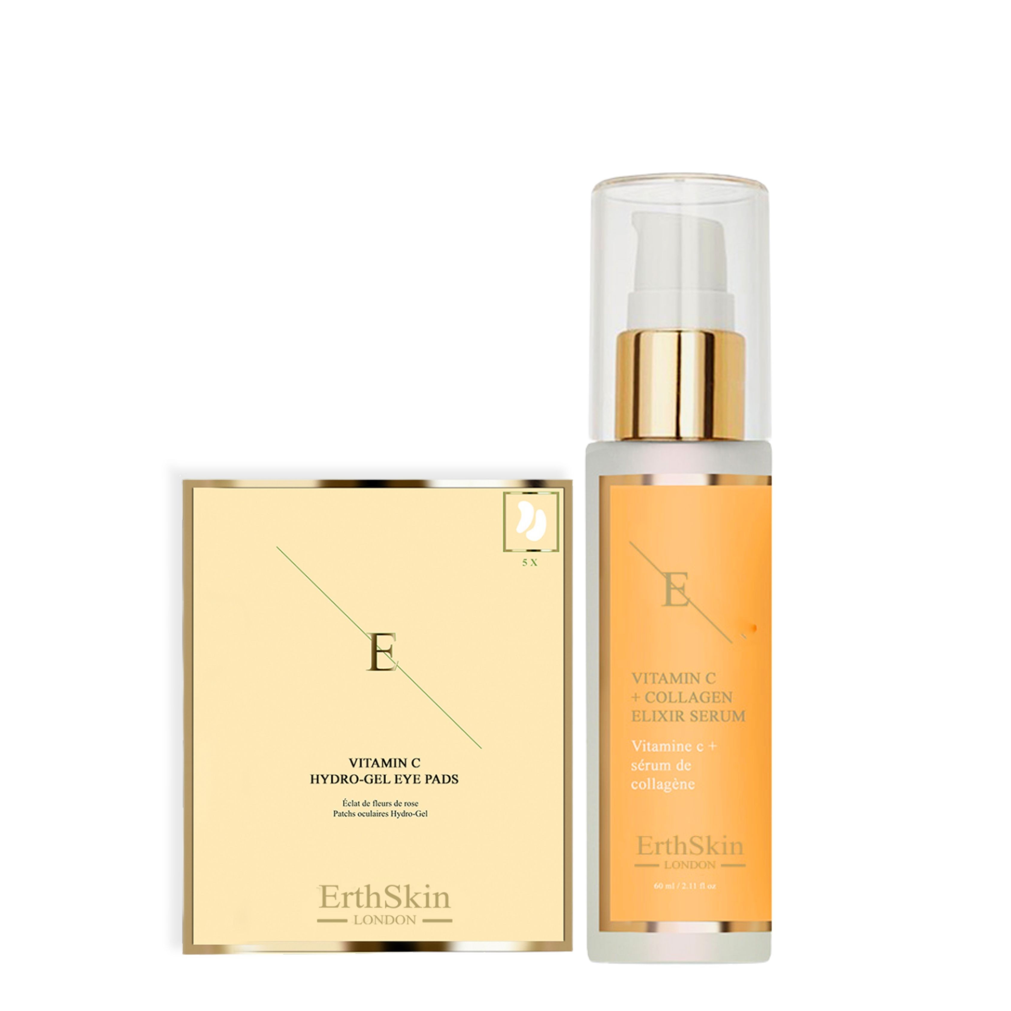 Erth skin london vitamin C serum + eye pads set 60 ml