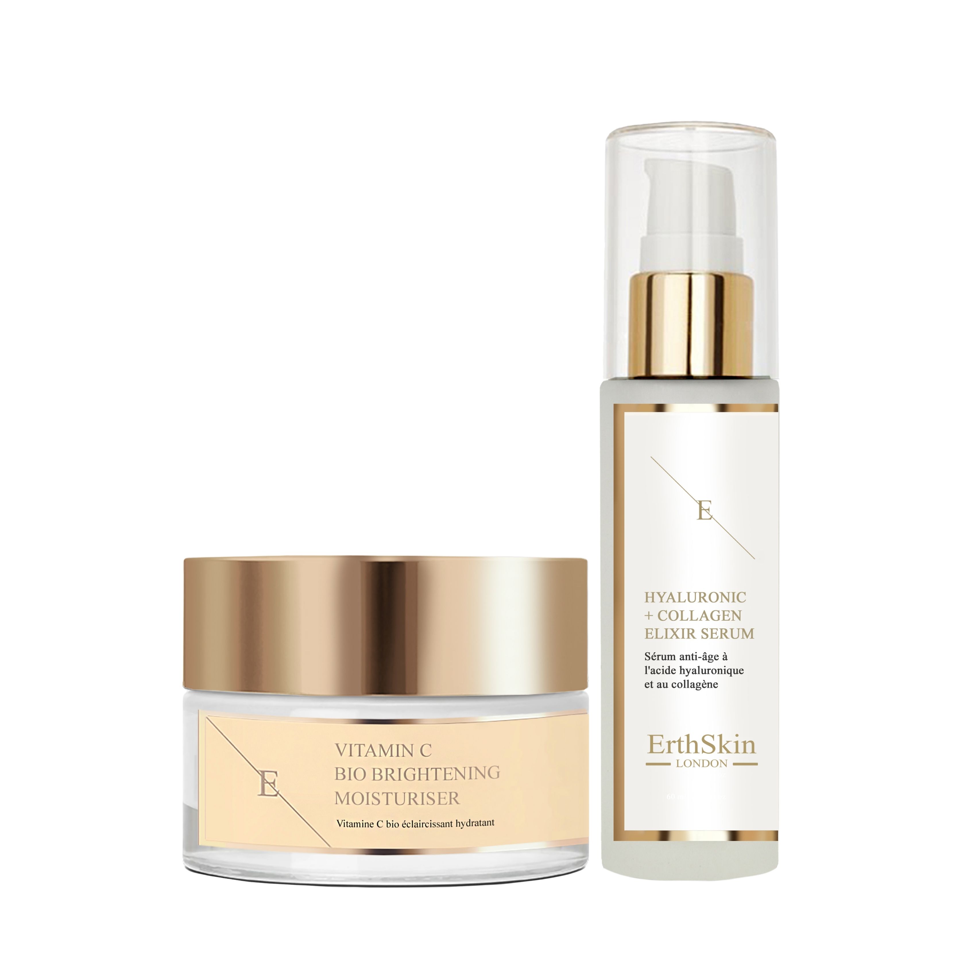 Erth skin london Vitamin C day cream + collagen serum anti-aging set 110 ml