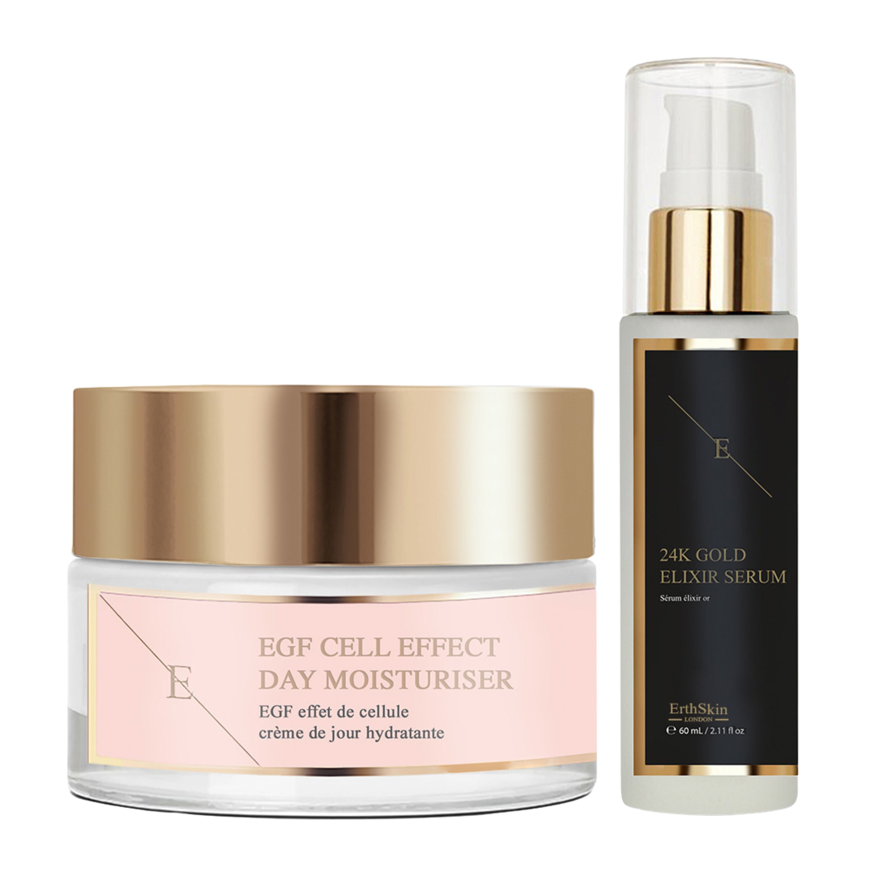 ErthSkin London Anti-Wrinkle Elixir Serum + Day Moisturizer with EGF Cell Effect Set 50 ml