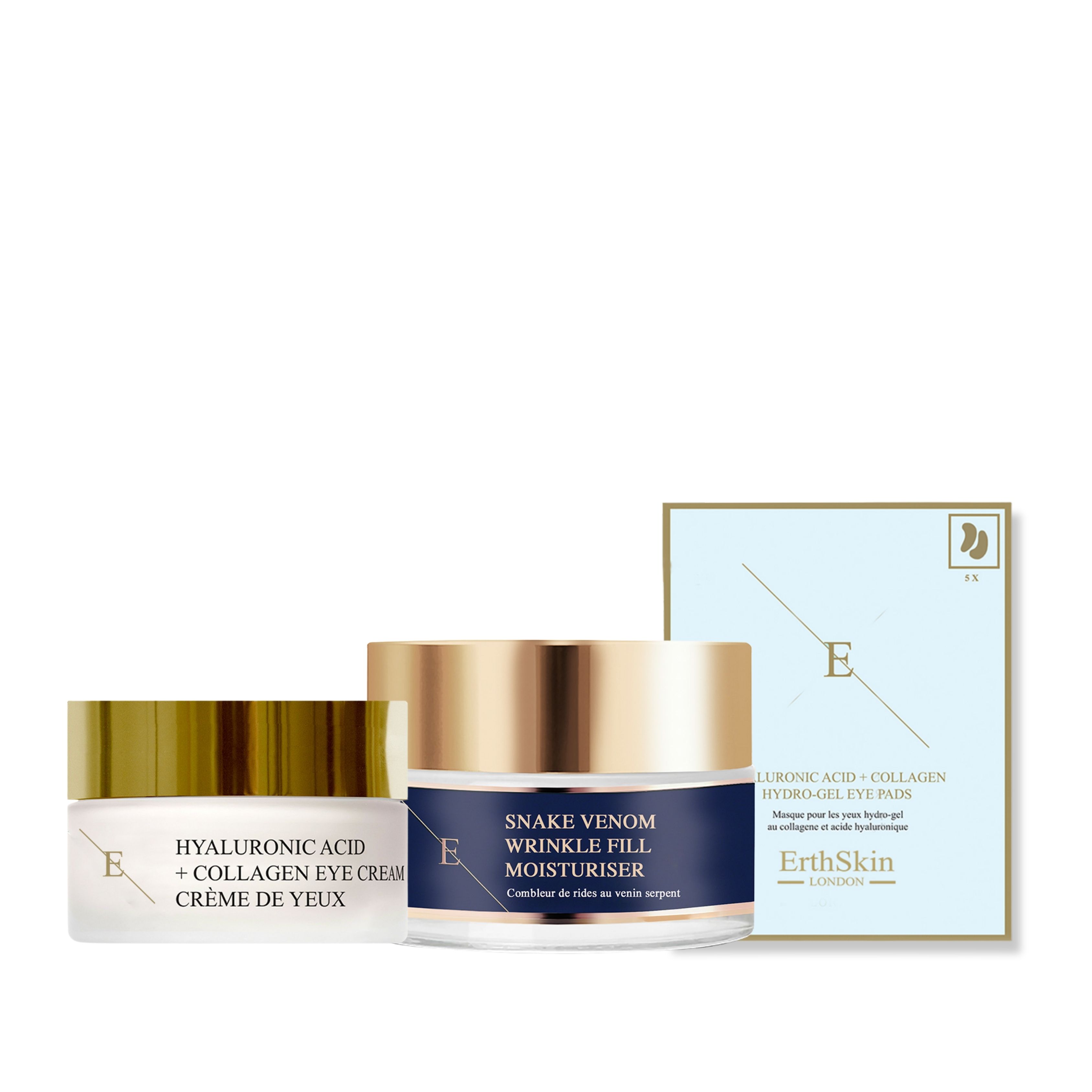ErthSkin London Eye Cream + Wrinkle Filling Moisturizer + Eye Pads Set 1 St