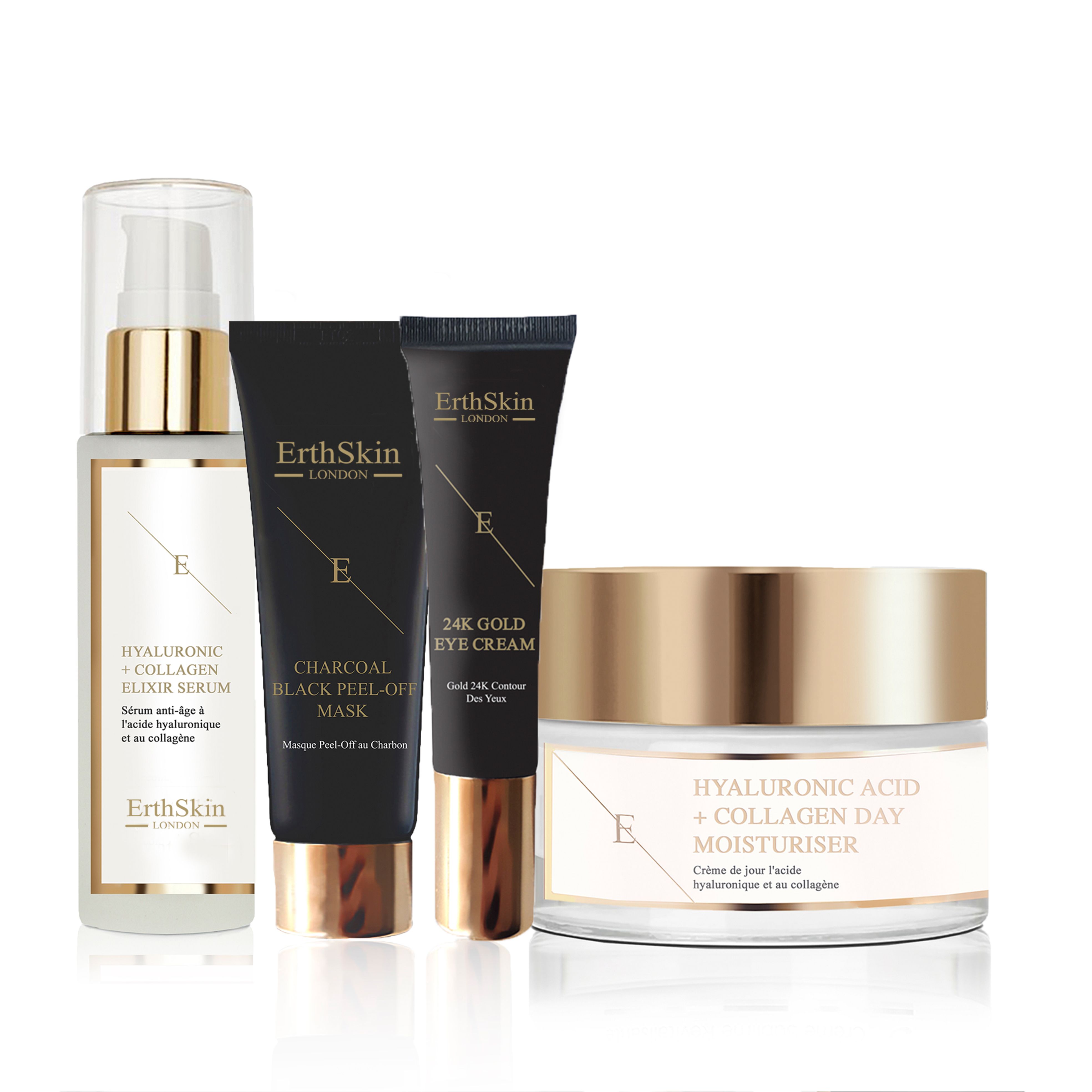 ErthSkin London EYE CREAM + Collagen Serum + Day Cream + CHARCOAL BLACK PEEL-OFF MASK set 1 St