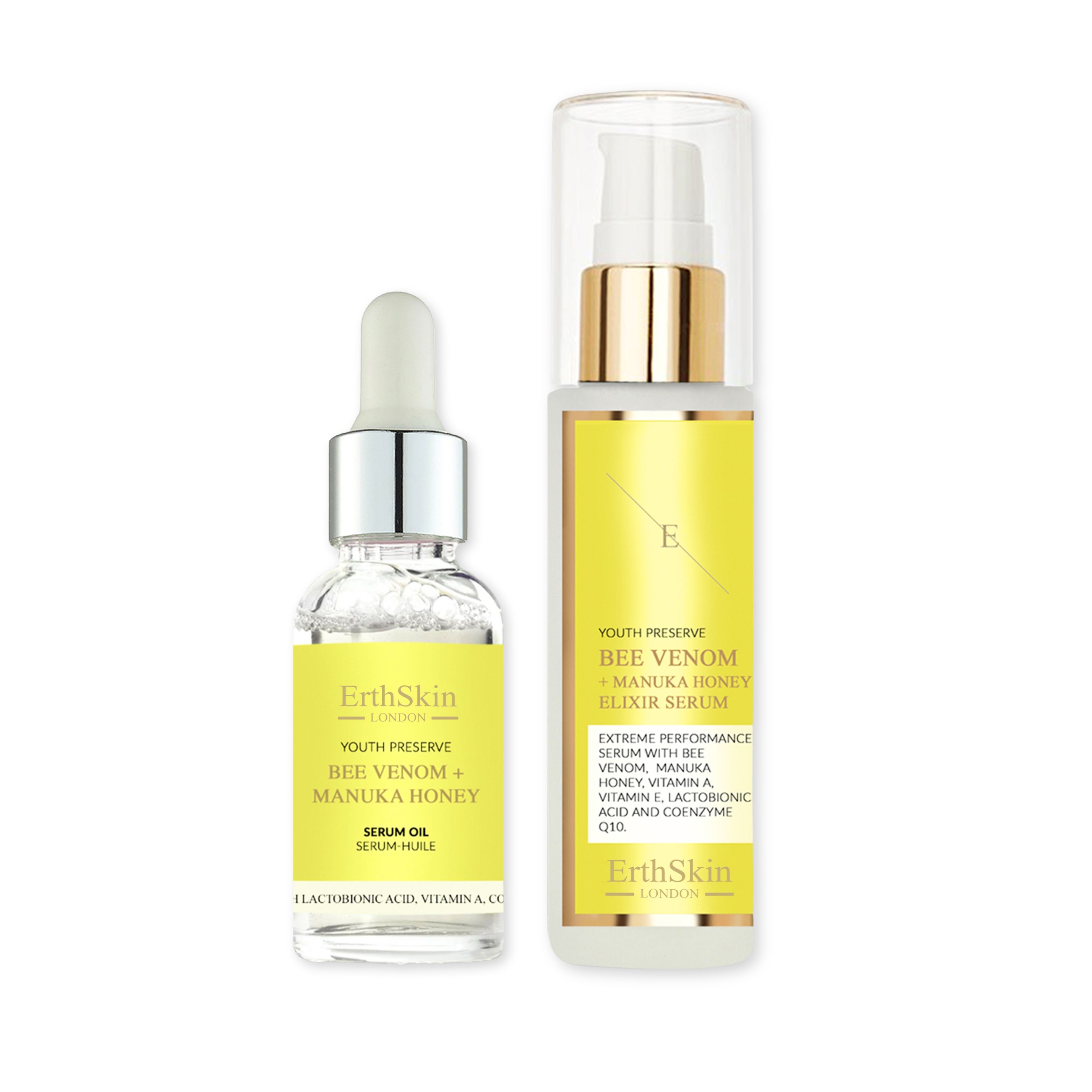 ERTH ErthSkin London Bienengift + Manuka-Honig-Elixier-Serum + Serumöl 30 ml