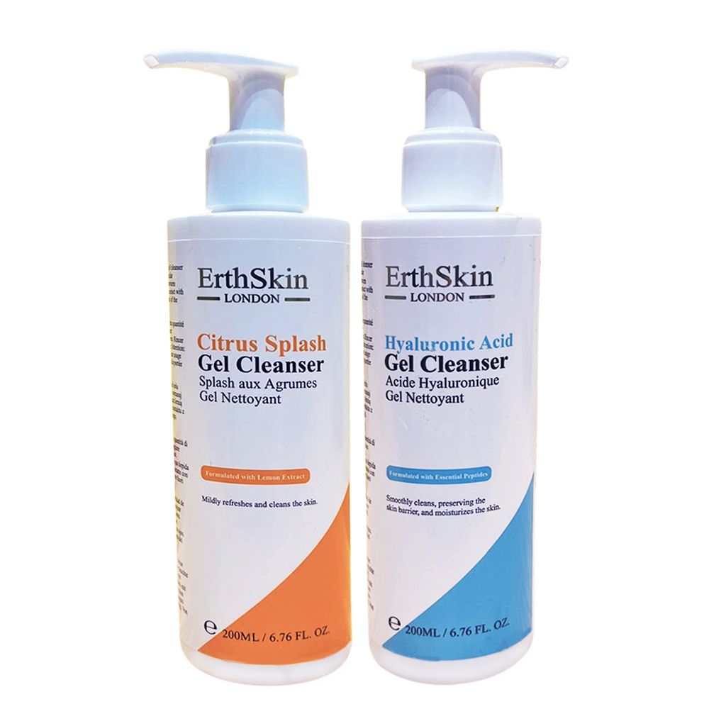 ErthSkin London Citrus Splash Gel Cleanser + Hyaluronic Acid Gel Cleanser 200 ml