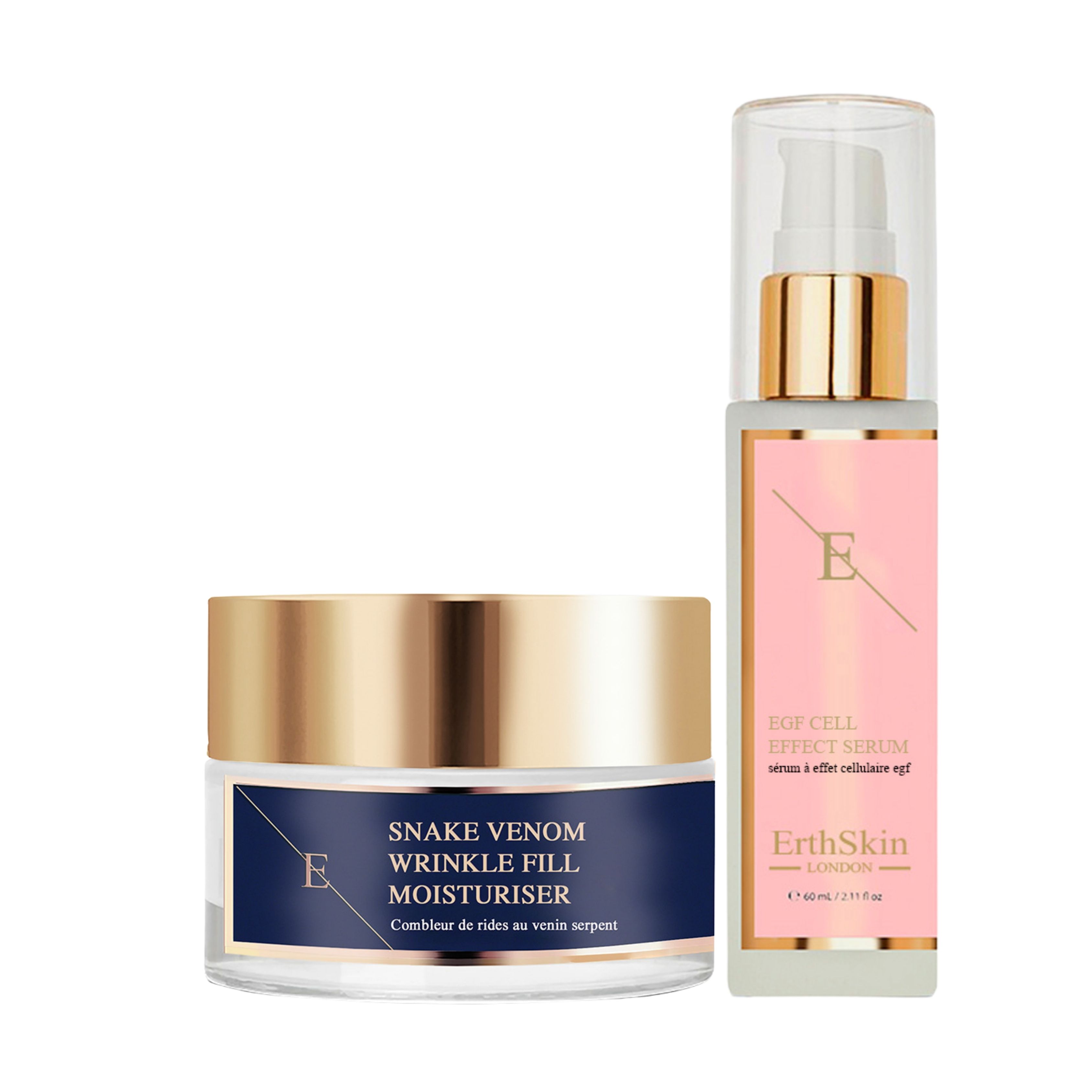 ErthSkin London Wrinkle-Filling Moisturizer with Snake Venom + EGF Cell Effect Serum set 1 St