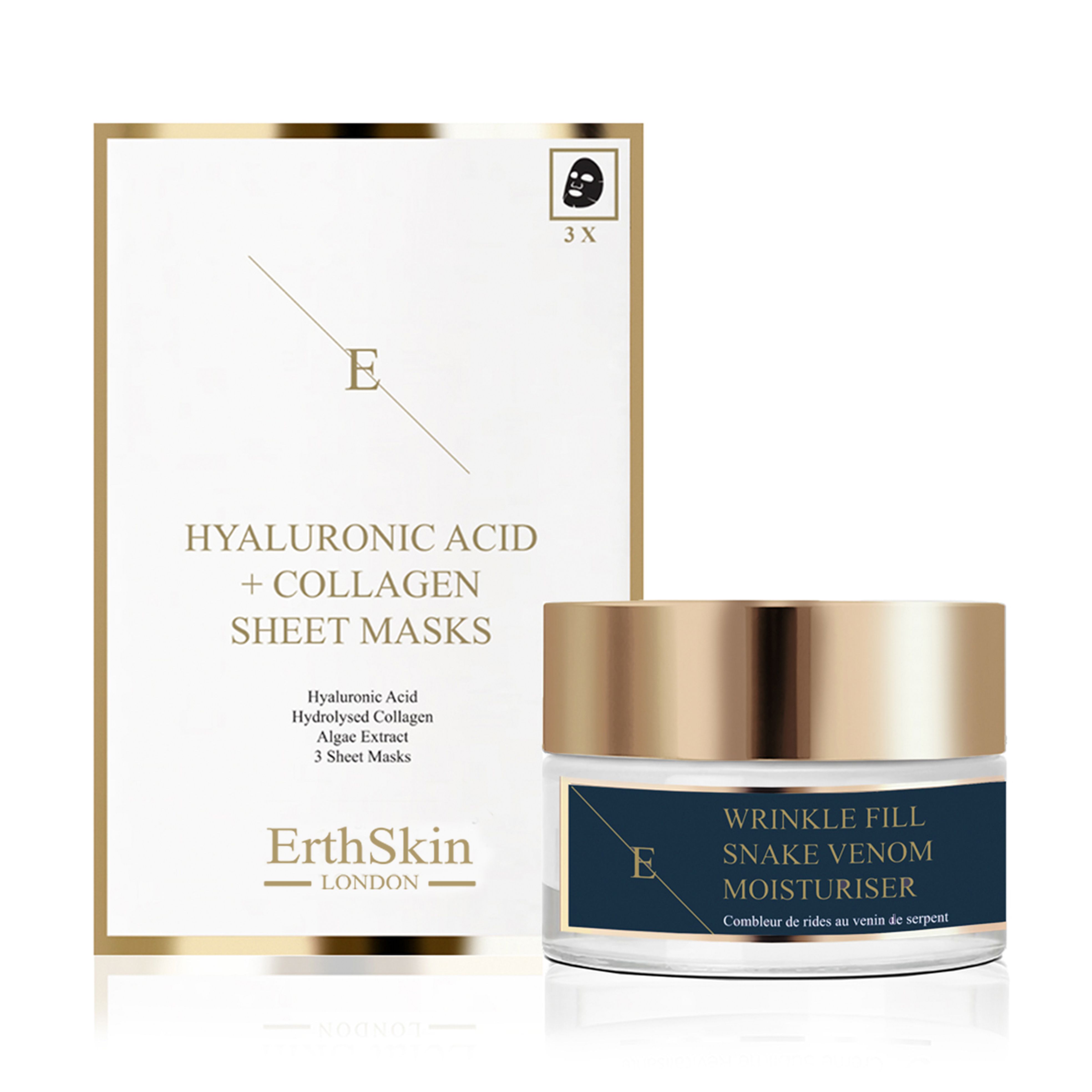 ErthSkin London Wrinkle-Filling Snake Venom Moisturizer + Collagen Mask Set 1 St