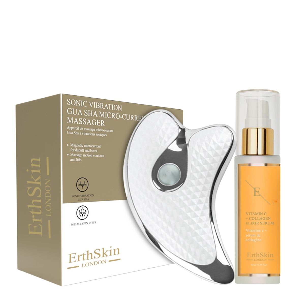 ErthSkin London Gua Sha + Vitamin C Serum Set 20 ml