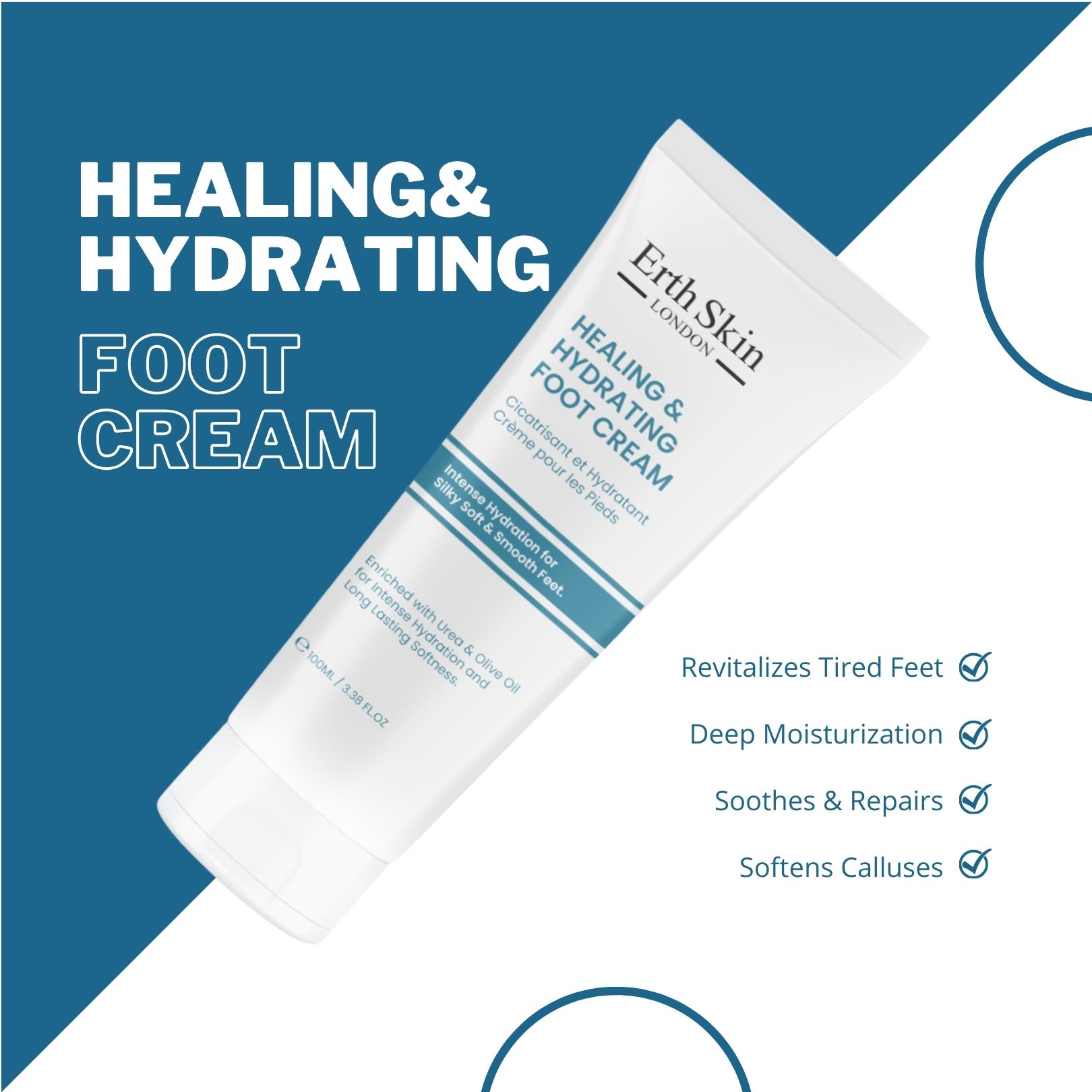 ErthSkin London Healing and Moisturizing Foot Cream 100 ml