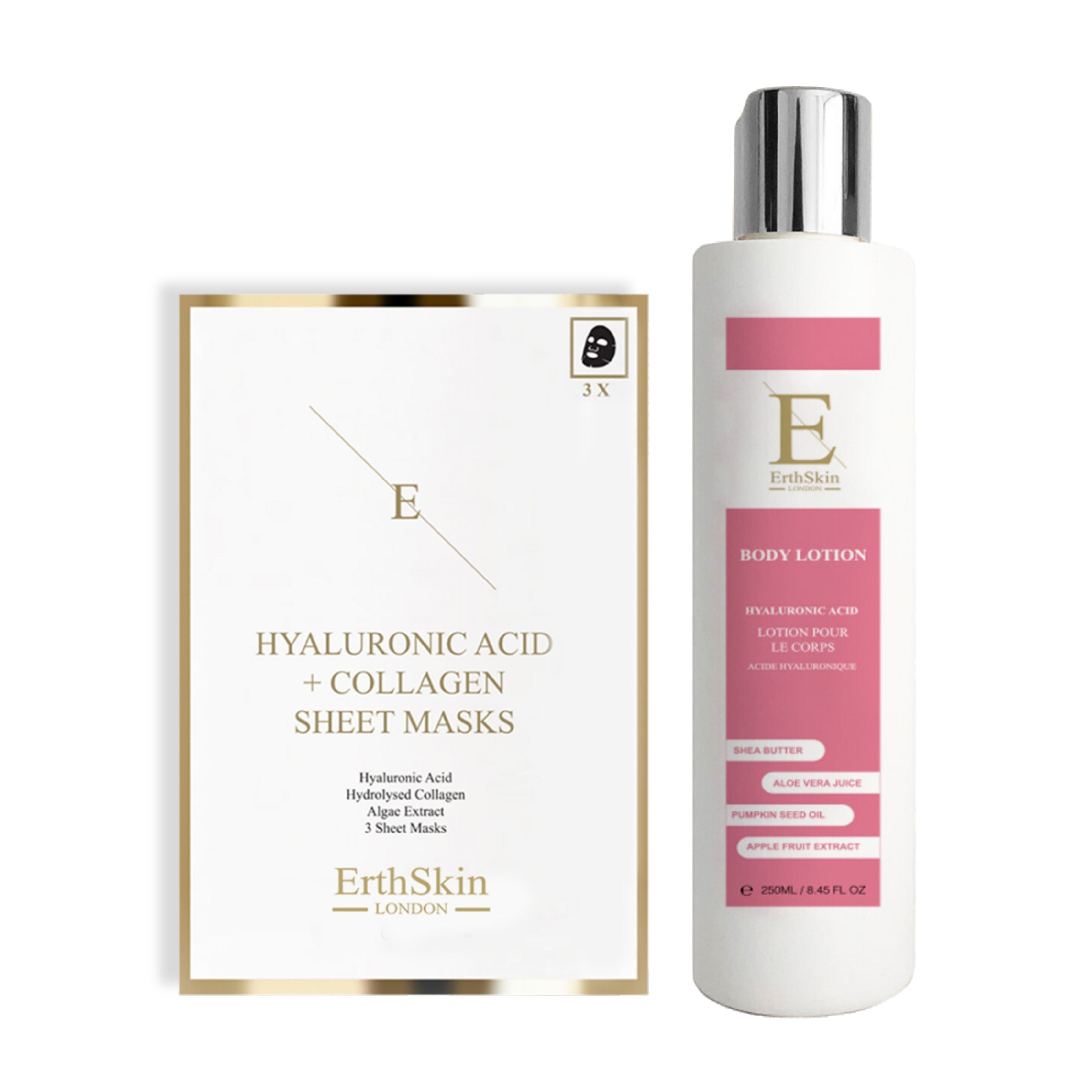ErthSkin London Hyaluronic Acid + Collagen Body Lotion + Collagen Mask 1 St