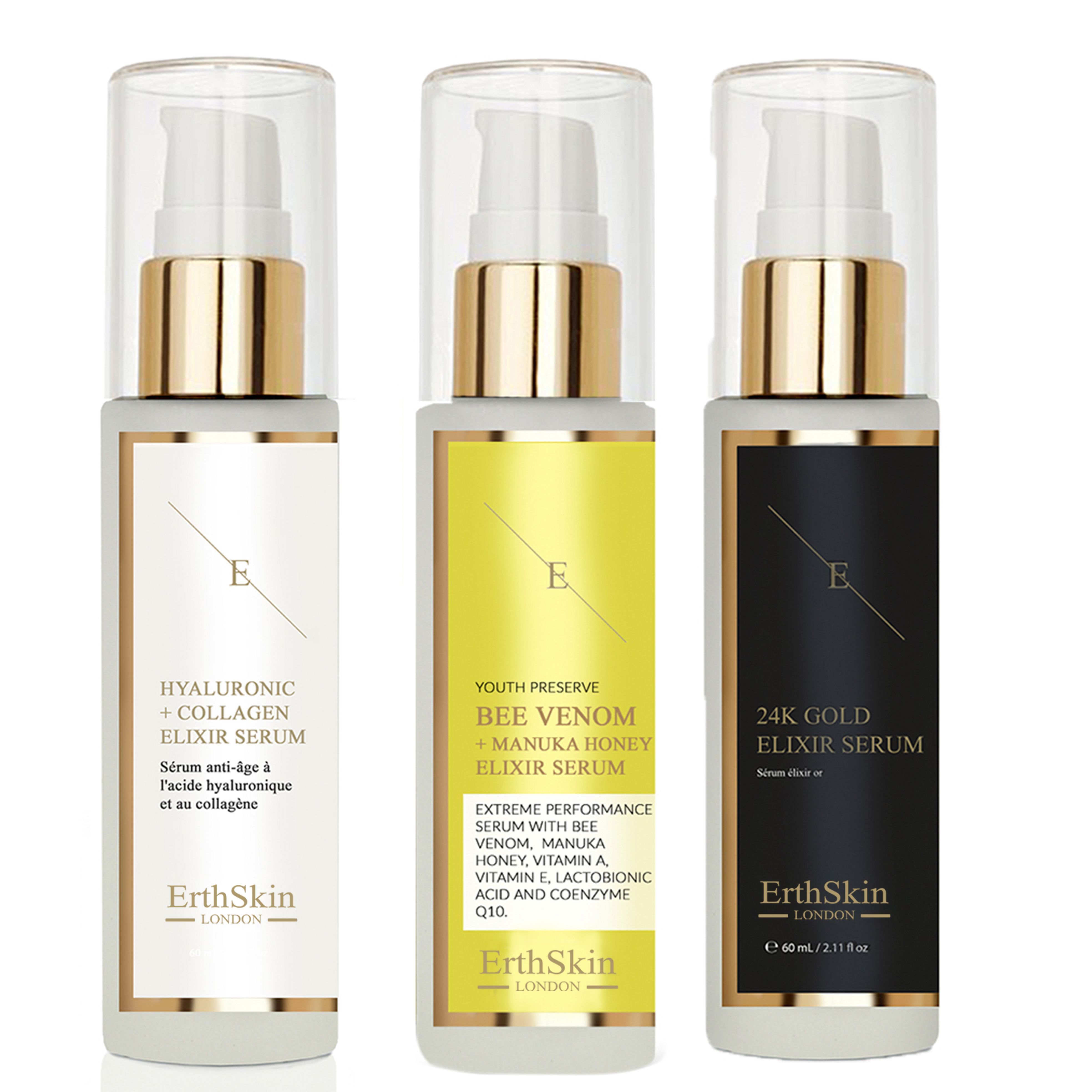 ErthSkin London Manuka Honey Elixir Serum + Collagen Serum + Anti-wrinkle elixir serum set 1 St