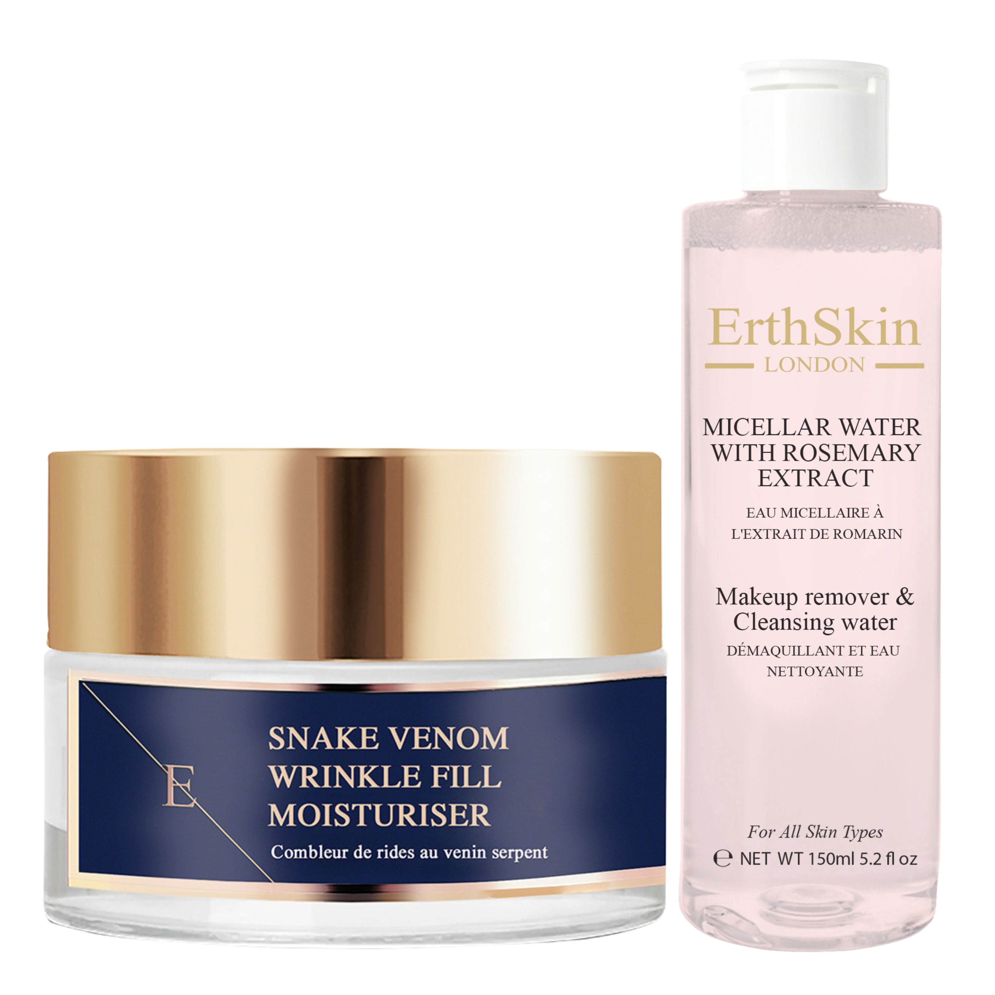 ErthSkin London Micellar Water with Rosemary Extract + Wrinkle Filling Moisturizer Set 50 ml