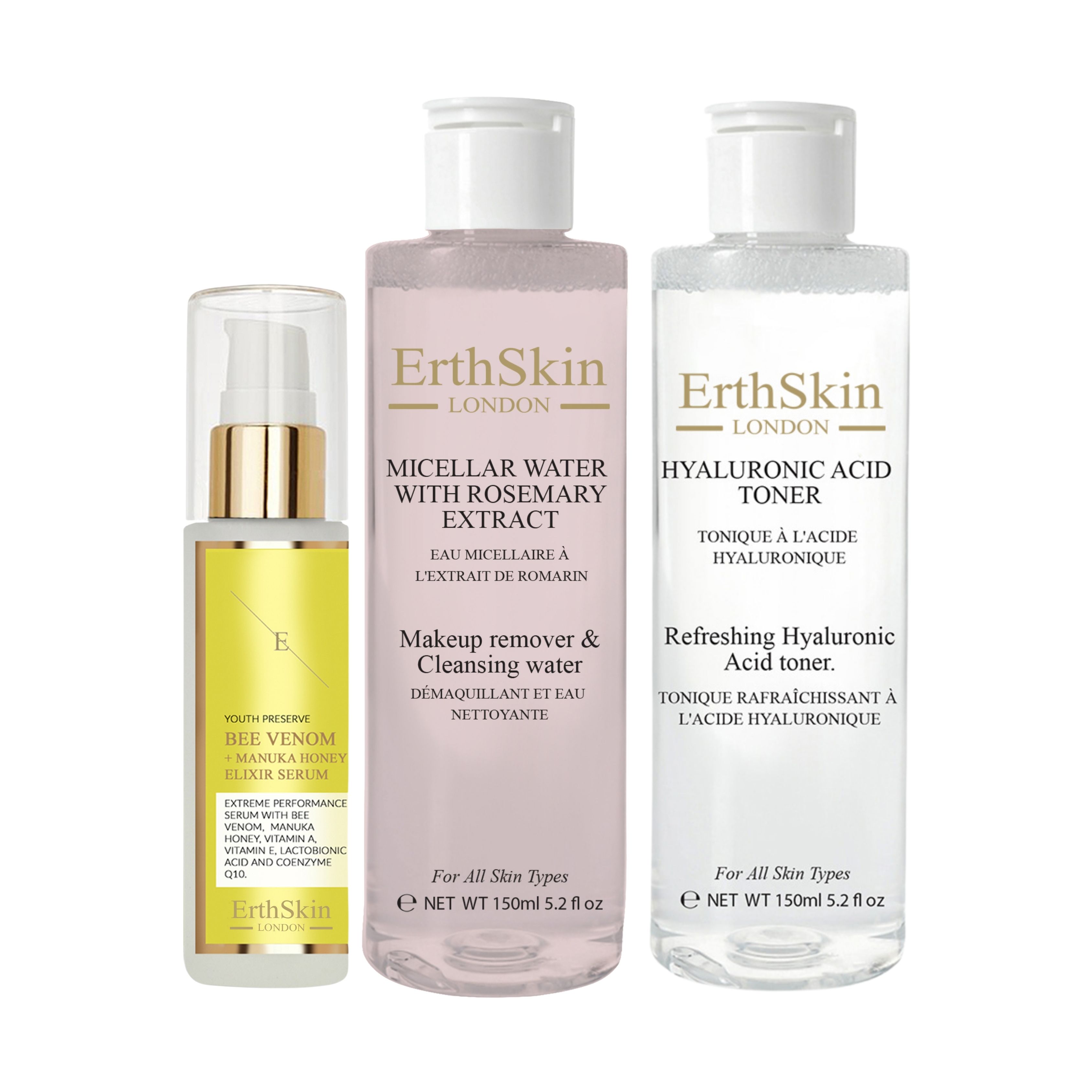 ErthSkin London Micellar Water with Rosemary Extract + Toner + Elixir Serum set 1 St