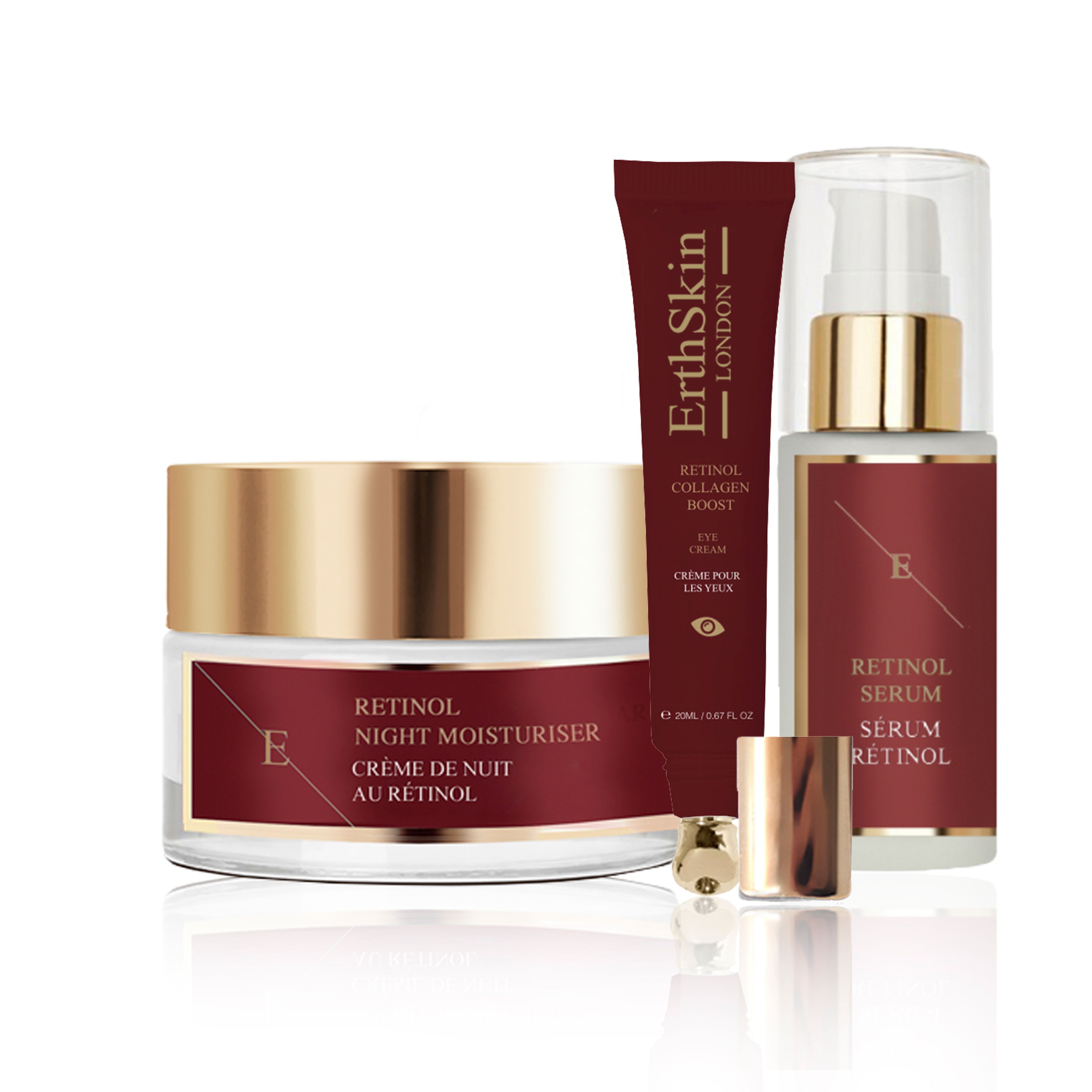 ErthSkin London Retinol eye cream + retinol moisturizer + retinol serum set 1 St