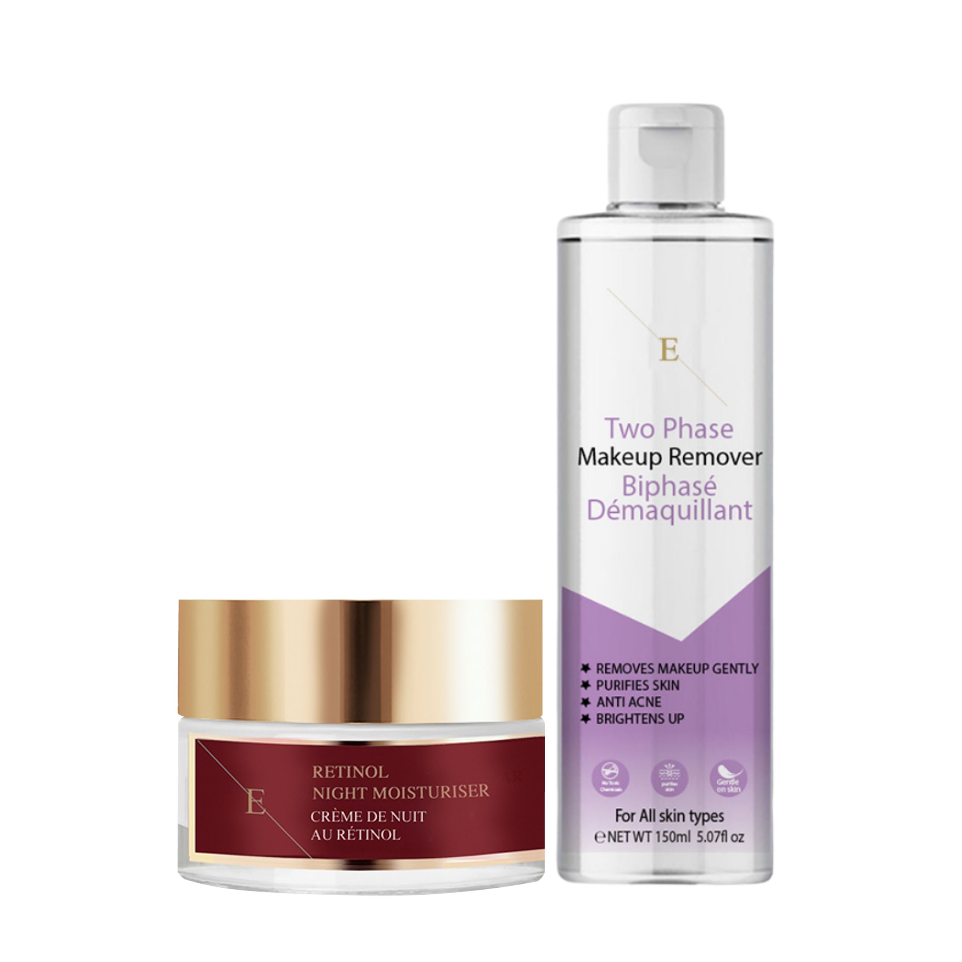 ErthSkin London Retinol Night Moisturizer + Bi-Phase Makeup Remover Set 1 St