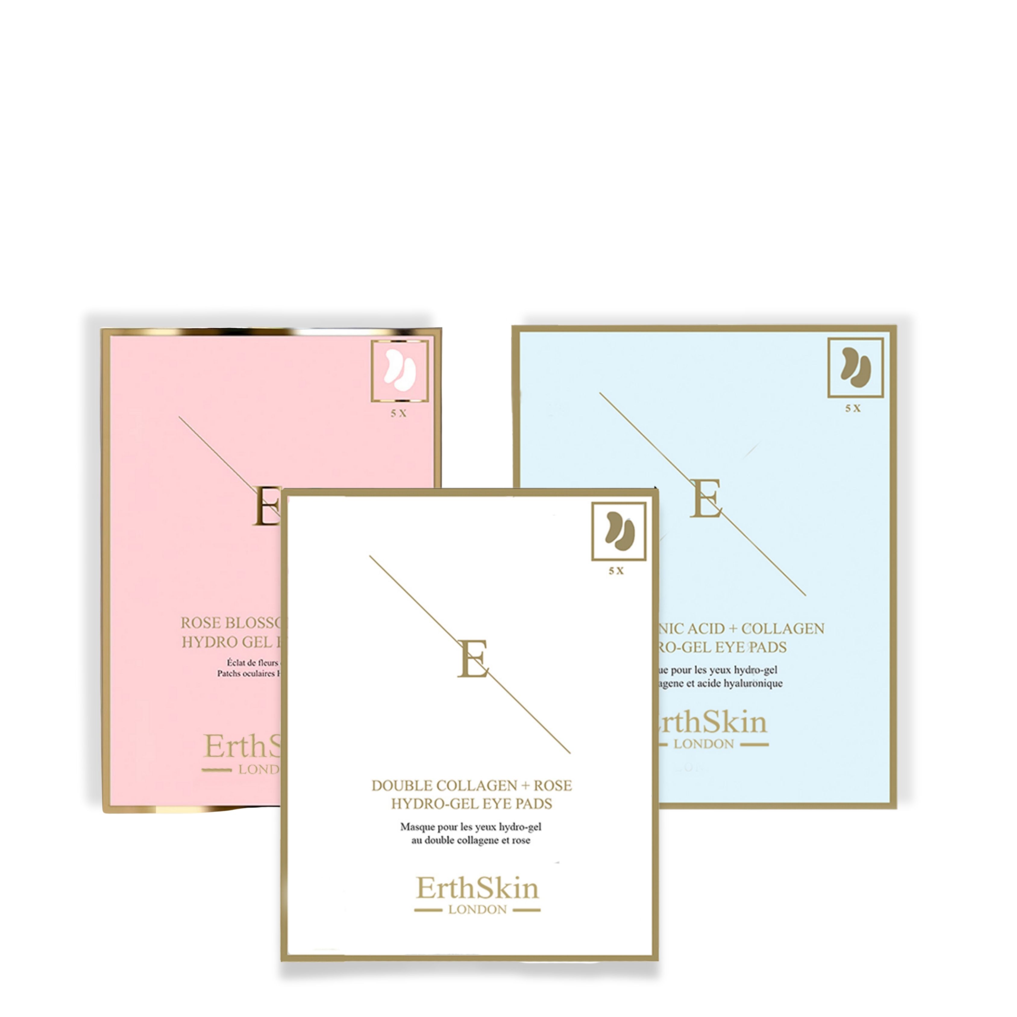 ErthSkin London Rose Petal Eye Pads + Double Collagen Eye Pads + Hydrogel Eye Pads set 1 St