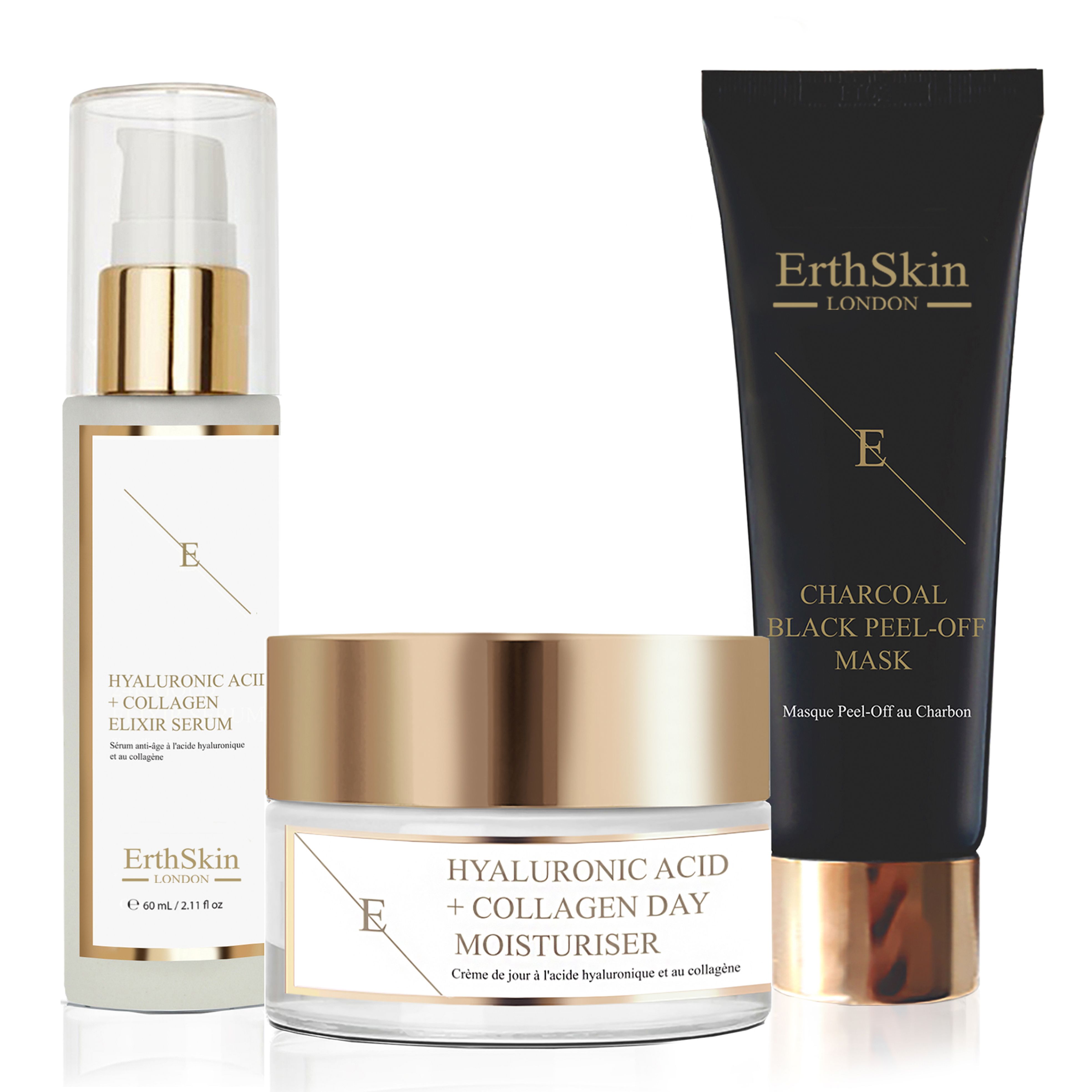 ErthSkin London Day Cream + Collagen Serum + Purifying Charcoal Mask set 1 St