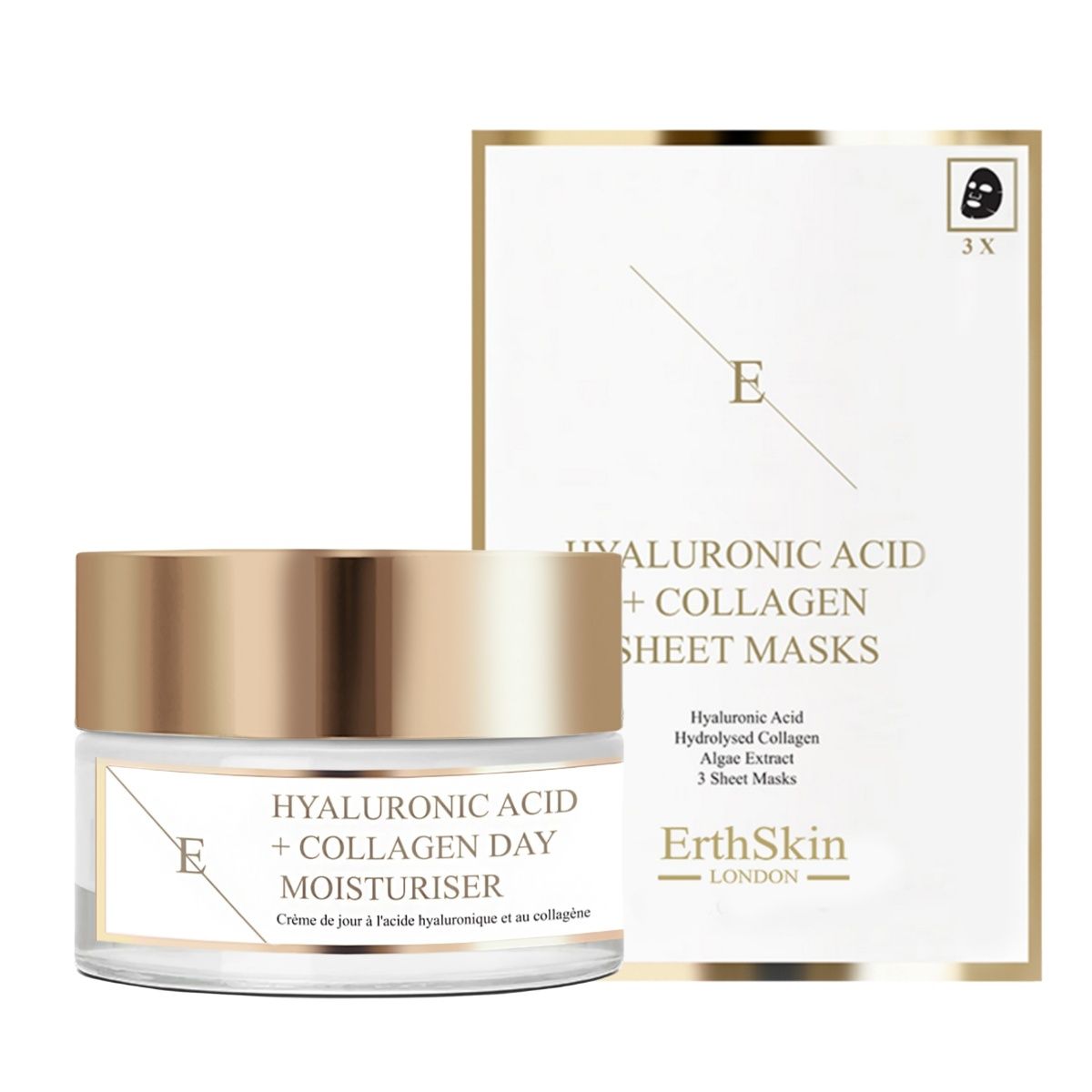 ErthSkin London Day Cream with Hyaluronic Acid and Collagen + Mask with Hyaluronic Acid and Collagen set 1 St
