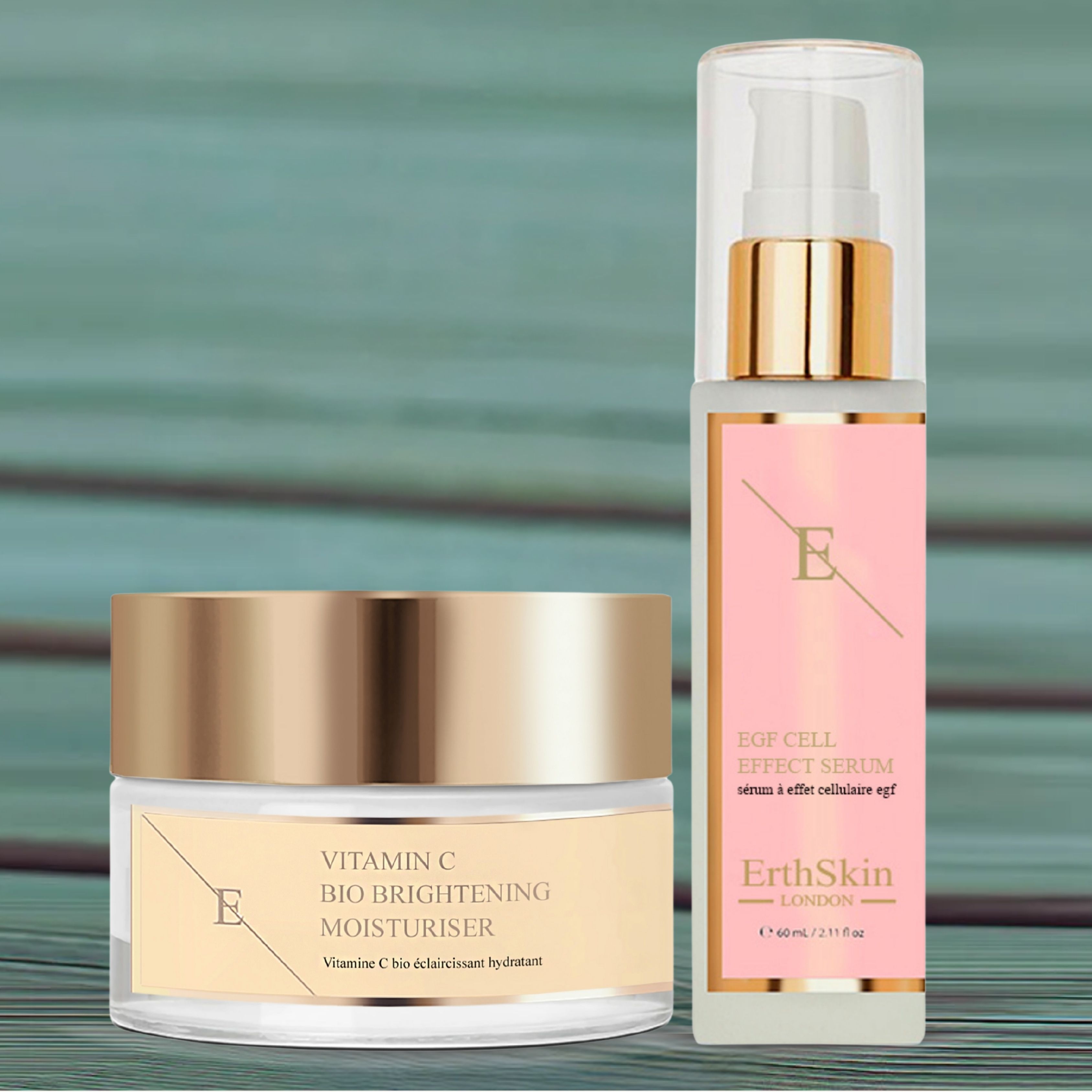 ErthSkin London Vitamin C Bio Brightening Moisturizer + EGF CELL EFFECT SERUM set 1 St
