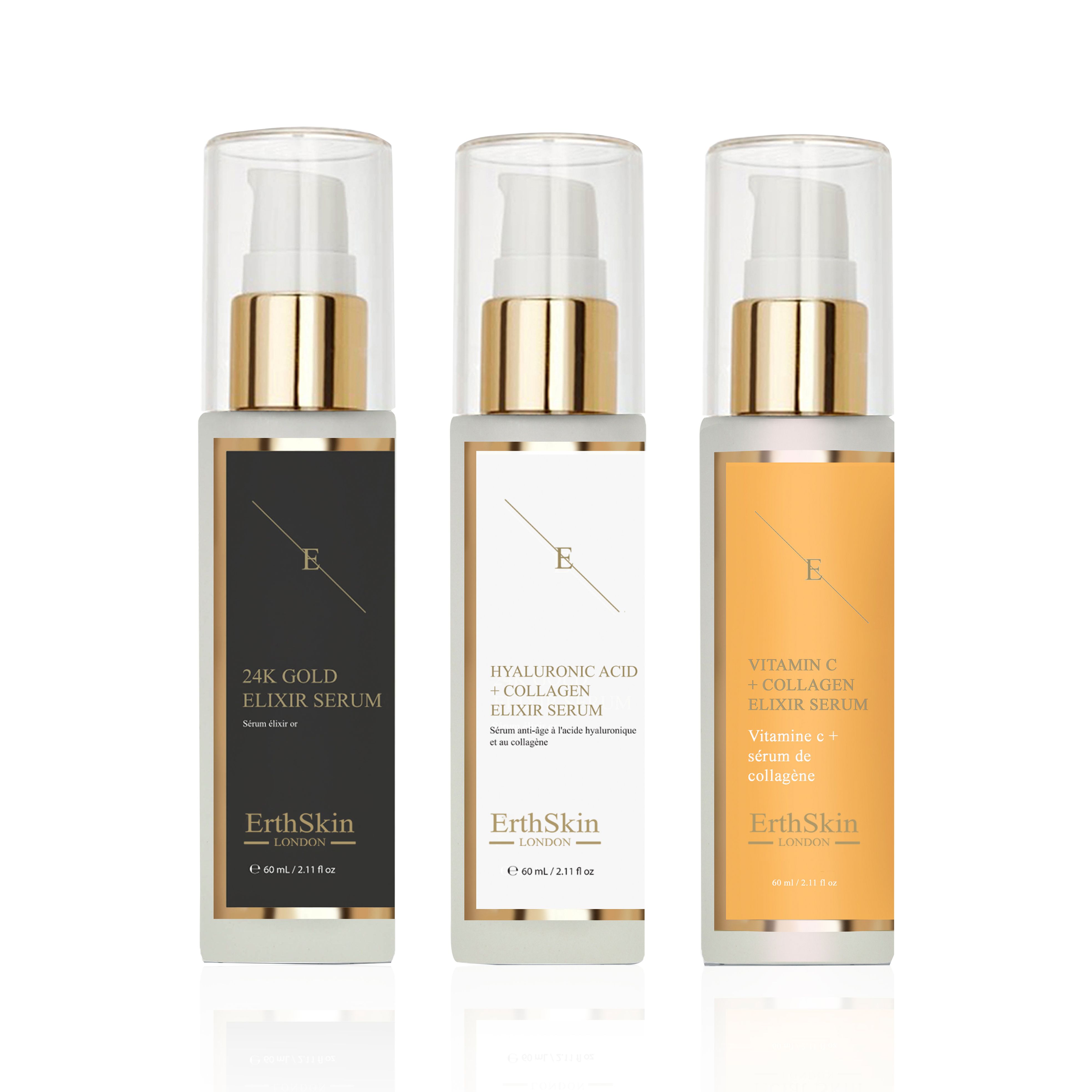 ErthSkin London Vitamin C Elixir Serum + Collagen Serum – + Anti Wrinkle Serum set 1 St