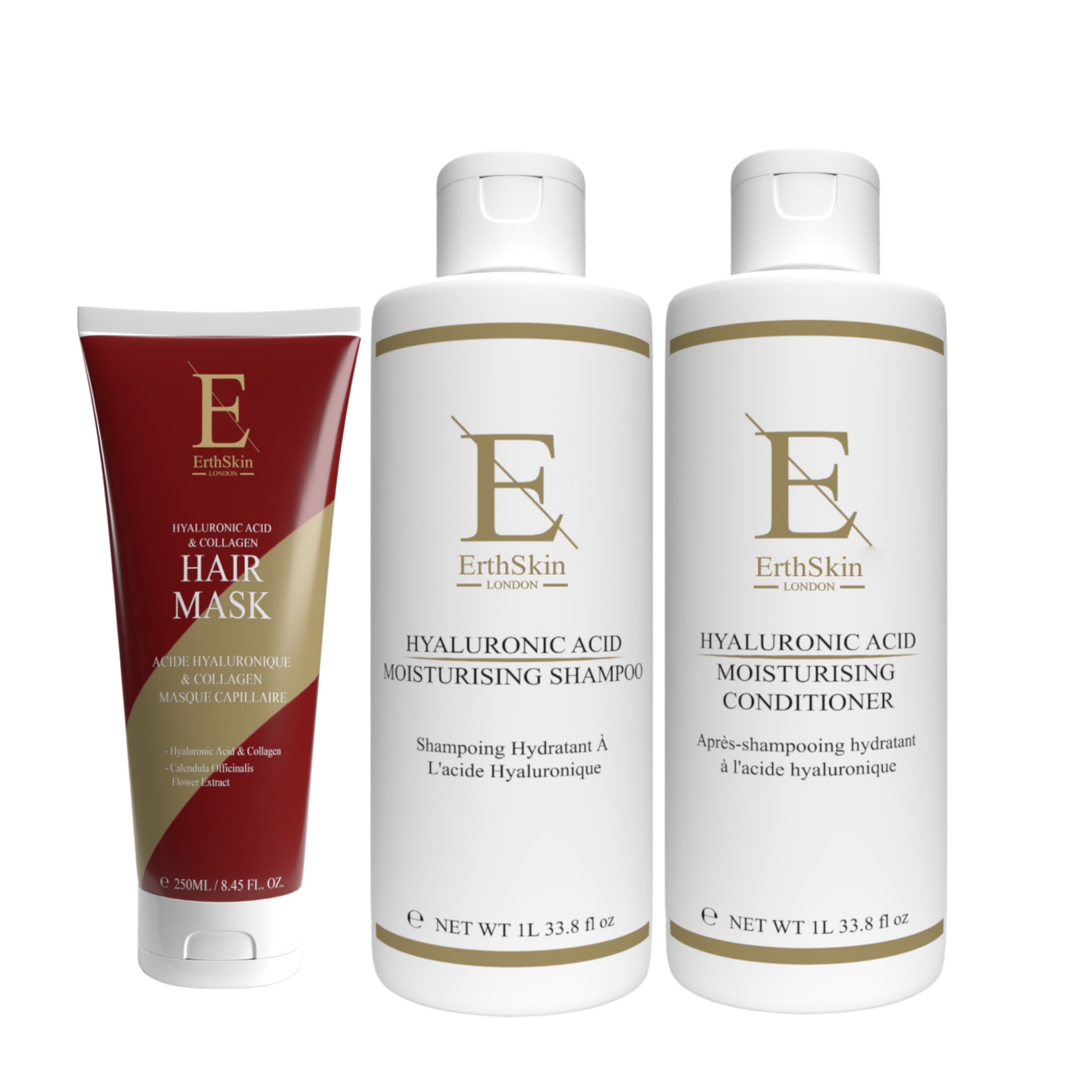 ErthSkin London Two-Phase Make-up Remover + Day Cream with Hyaluronic Acid and Collagen Set 1 St