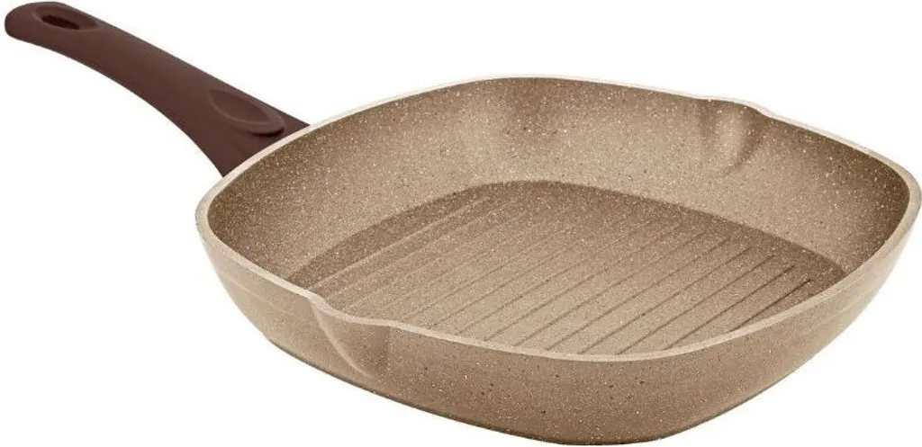 Ertone HB-H1560 Grill Pan, Granite Stone Veneer Material, Aluminum Frame, 28 cm, Non-Stick Coating