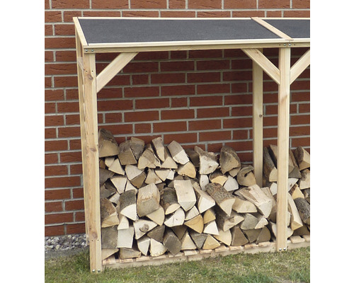 Extension element for firewood shelter promadino Speyer 119.5 x 68 x 148 cm natural